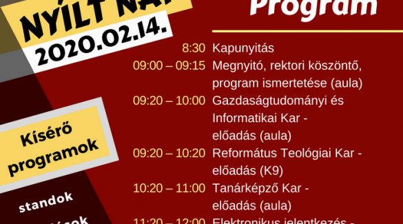 Február 14-én nyílt nap lesz a Selye János Egyetemen