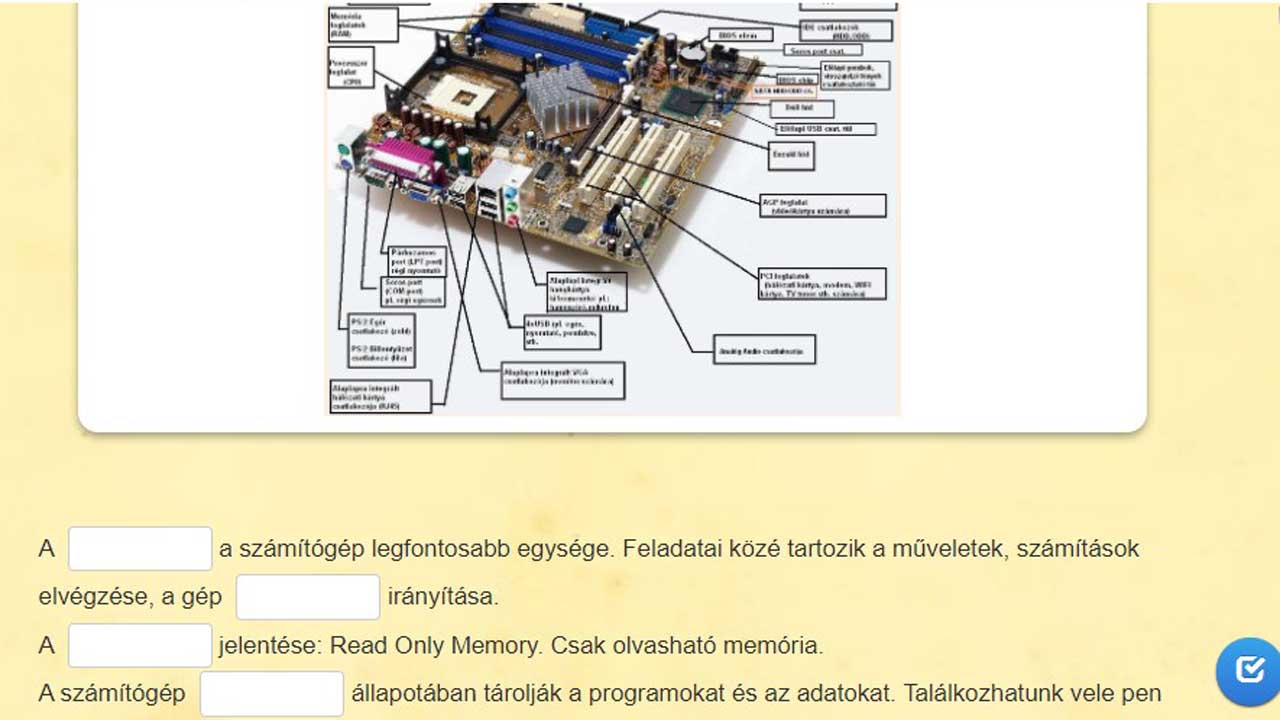 Informatika – A számítógép belső felépítése I.