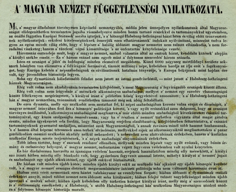 A magyar Függetlenségi nyilatkozat