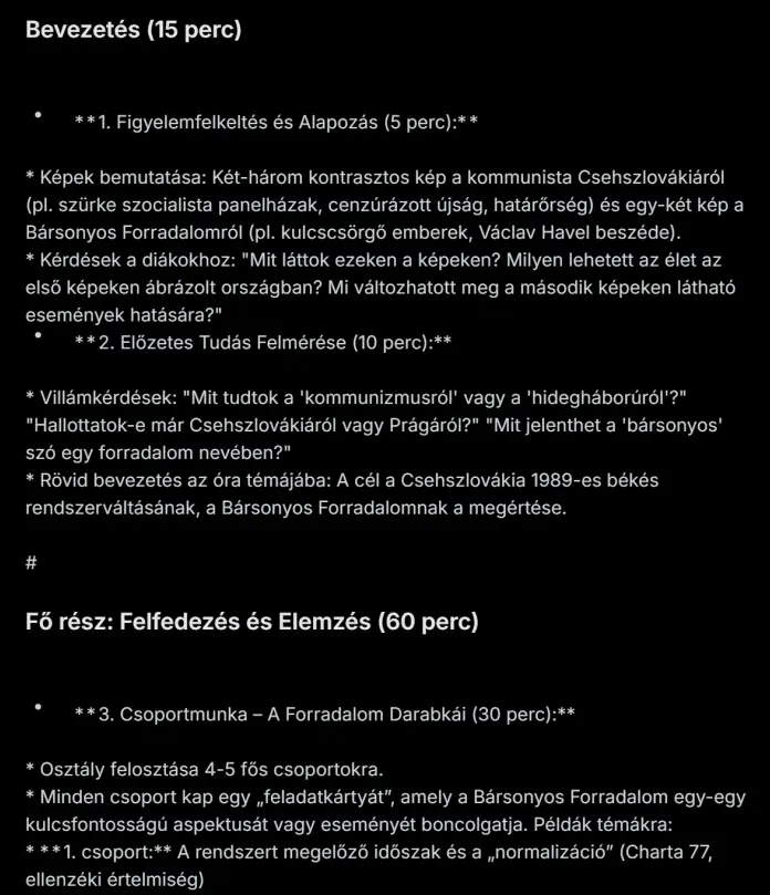 Óravázlat ötletgenerátor